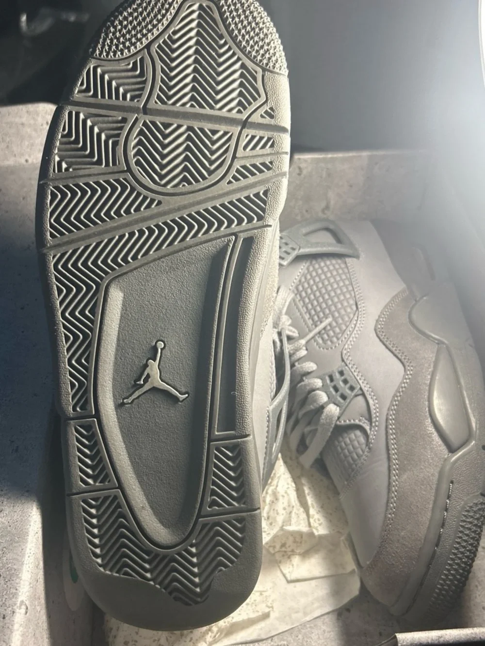 Jordan Gray Suede Interior Sneaker Detail